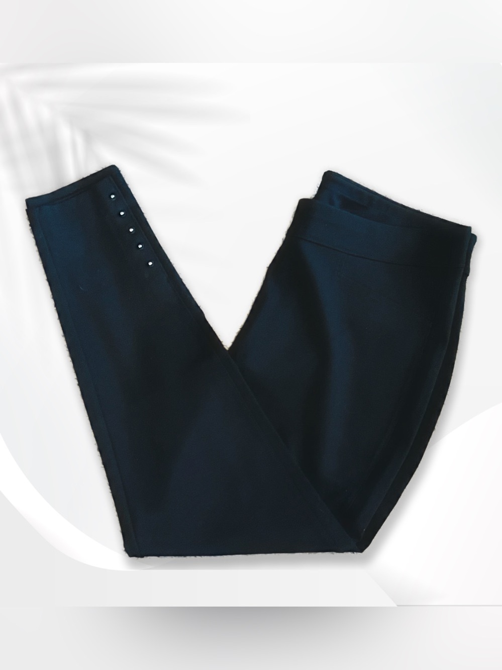 Chico's Black Skinny Fit Pants with Ankle Snap Detail Sz 3/XL/16